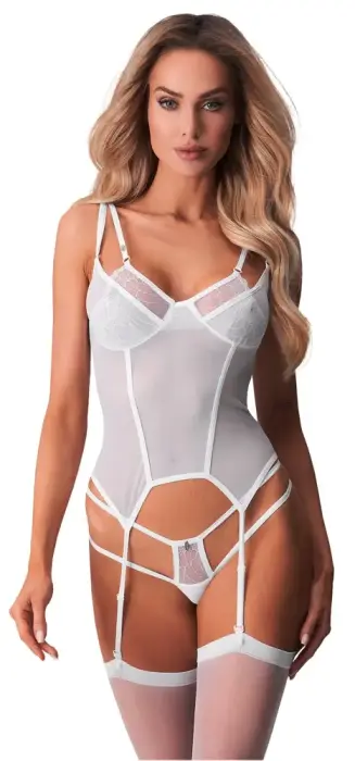 Obsessive Arrowel Basque – White – S/M