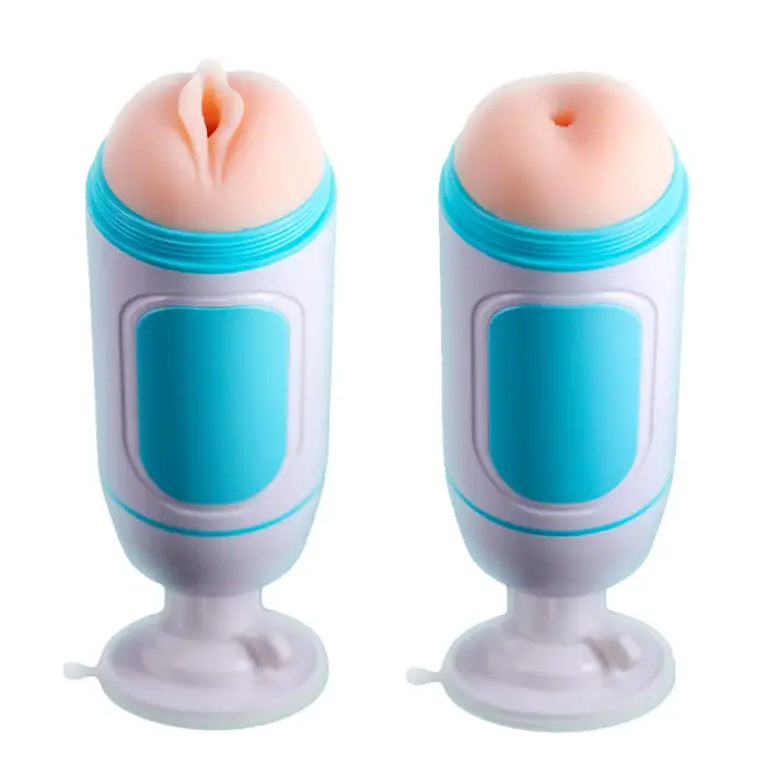 Duo masturbatora kauss – Vagina & Anālais – 25 cm – Melns