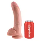 KC 9 reālistisks dildo ar sēkliniekiem – 23 cm (9″) – miesas krāsa — Foto 2