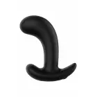 FORTO Curved Vibrating Plug – analinė kamštis – silikonas – juodas – 10 režimų — Nuotrauka 2