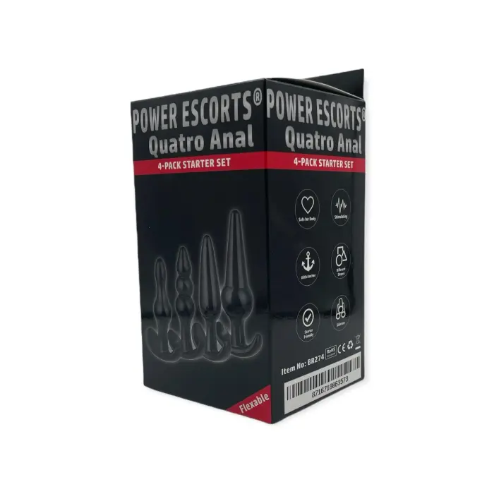 Plug-Quatro analinių kištukų startinis rinkinys – 4 vnt. – Juodas – M Photo