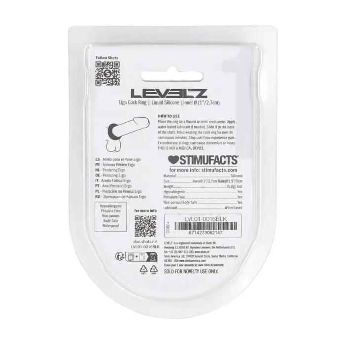 Ergo silikona dzimumlocekļa gredzens – melns Foto 3