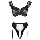Cottelli COSTUMES maid set – lace top & apron thong – black/white – M — Photo 8