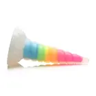UniGlow - pimedas helendav vikerkaarevärviline dildo – 20 cm (7.7″) — Foto 4
