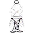 Leg Avenue Harness Bra & Pearl Garter Set – L — Photo 7