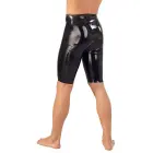 Latex Cycling Shorts with Penis Sleeve – Black – M — Photo 3