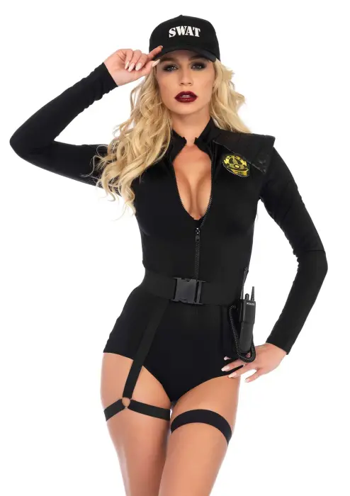 Swat Team Babe policininkės kostiumas – juodas – S