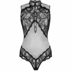 Livco Corsetti Sagen LC 90694 elegantiškas juodas nėrinių ir tinklelio bodis — Nuotrauka 5