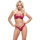 Cottelli LINGERIE wet look krūštura un stringu komplekts – sarkans – 85B/L — Foto 2