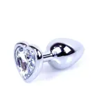Plug-Jewellery Silver Heart Plug – 7 cm (2.8″) – Clear — Photo 9