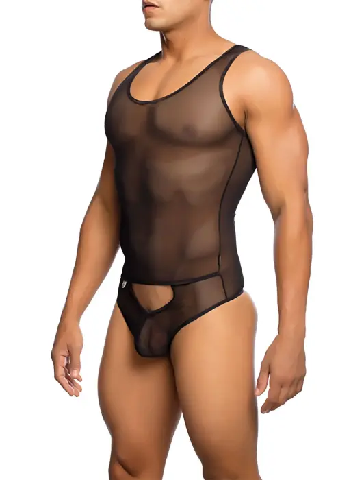 MOB Sexy Mesh Bodysuit – Black – L/XL