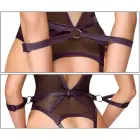 Cottelli BONDAGE keharihm eemaldatavate rihmade ja kaelarihmaga – must/lilla – XL — Foto 10