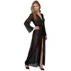 Cottelli Lingerie – long transparent chiffon kimono – black – M — Photo 5