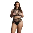 Duo Net Bra Set with Key-Hole – Plus Size – Black — Photo 8