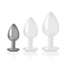 INTENSE Aluminum Metal Plug S with Violet Crystal – 7 cm – Silver — Photo 5