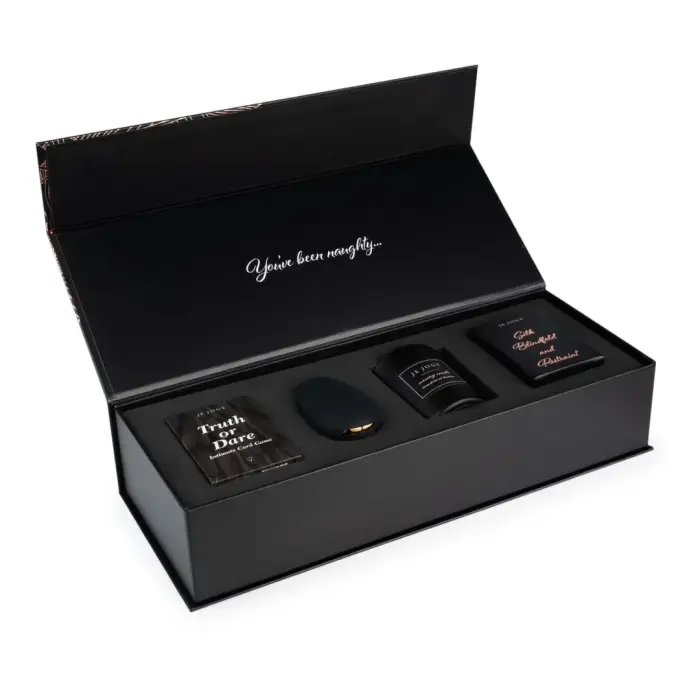 Je Joue Naughty Collection gift set – rose gold Mimi, restraint & blindfold, candle, game