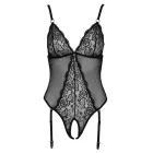 Cottelli LINGERIE nėrinių ir tinklelio bodis – juodas – S — Nuotrauka 8