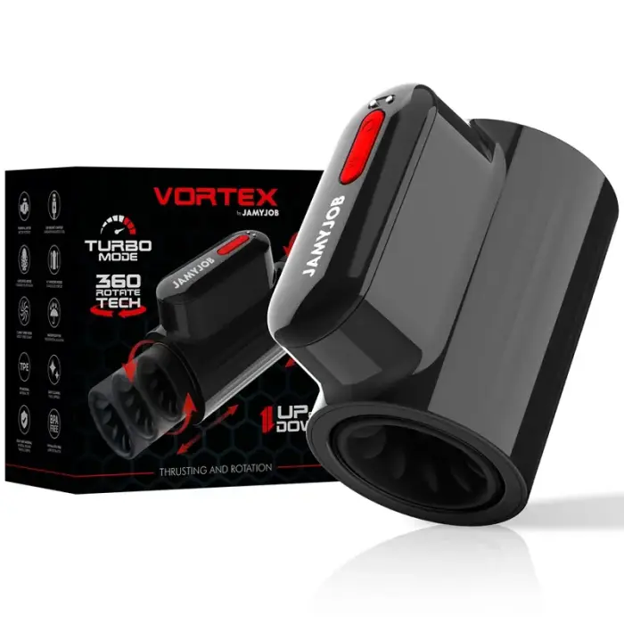 Jamyjob Vortex Tech Turbo Masturbator – Black-Red