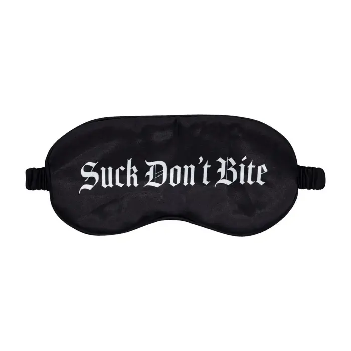 Suck Don't Bite - Printed Satin Mask - Black Foto 10