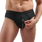 Svenjoyment Herren Jock – men's matte-look jock with zip and fold-up mesh back – black – L — Photo 3