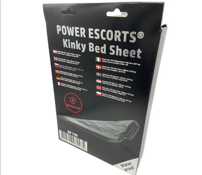 Power Escorts - BR190 - Kinky Bed Sheet Black - 160 x 227 CM Foto 4