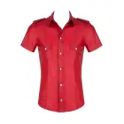 RMCarlo001 Red Wetlook Shirt with Metal Studs – XL — Photo 5