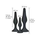 Curvy Companions 3 dildo rinkinys – Juodas — Nuotrauka 2