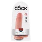 King dildo ar sēkliniekiem – 17.8 cm (7″) – Melns — Foto 1
