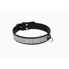 WHIPS Vegan Faux Leather Collar with Crystals – Black — Photo 1