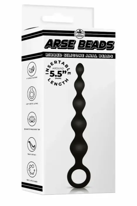 NMC 5.5 Inch Ribbed Silicone Beads – black – pull ring – 13.9 cm