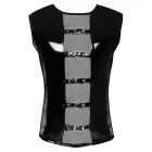 Black Level Sleeveless Vinyl Shirt with Net Inserts – S — Photo 7
