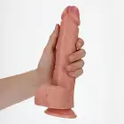 Sirge realistlik dildo munanditega ja iminapaga – 23 cm (9″) – nahavärv — Foto 6