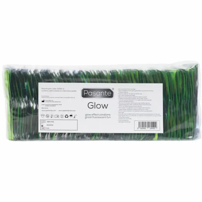 Pasante Glow зеленые флуоресцентные латексные презервативы – 50+ шт.