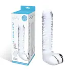 Glas sooniline klaasist dildo – 20 cm (8″) – läbipaistev — Foto 8