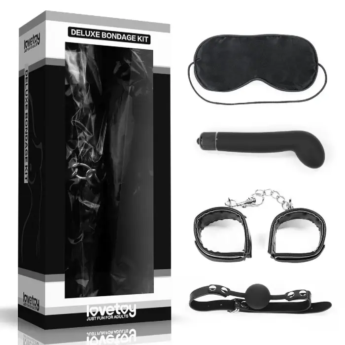 Deluxe Bondage Kit – ball gag, cuffs, G-spot vibrator & blindfold