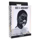 SPORTSHEETS SEX AND MISCHIEF Lace Hush Hood – прозрачное цветочное кружево – сенсорный капюшон – регулируемые ремни — Фото 1