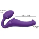 Vibruojantis strap-on M – 15.2 cm (6″) – violetinis — Nuotrauka 7