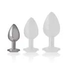 INTENSE White Heart Aluminum Metal Plug S – Decorative Crystal Base — Photo 5