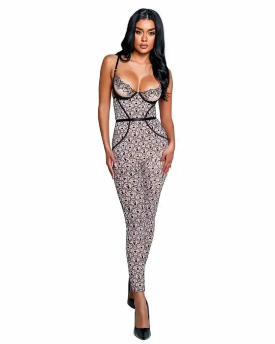 Playboy Bunny Kiss Catsuit – Black – One Size