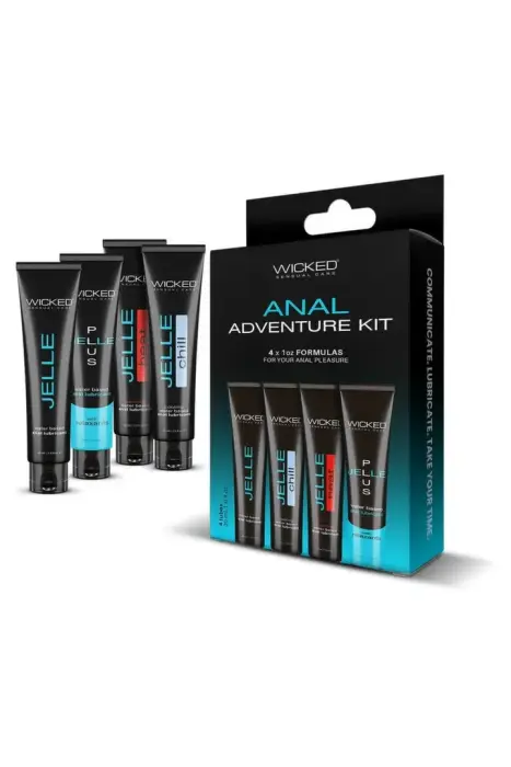 Wicked Anal Adventure Kit – water-based gel lubricant set – 4 x 30 ml