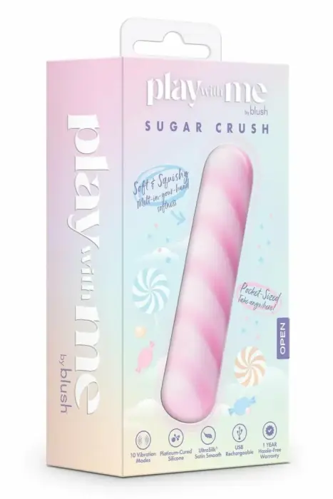 Blush Play With Me Sugar Crush – гибкий силиконовый вибратор – розовый – 10 режимов