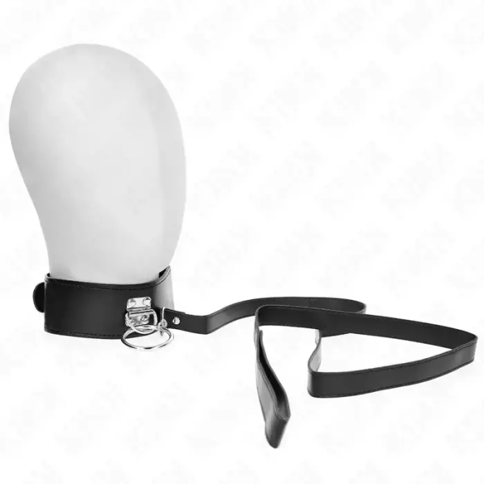 KINK Studded Leash 116cm & Leatherette Collar 50x5cm – Adjustable Set
