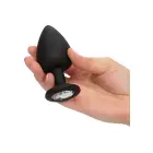 Silicone Anal Plug Kit with Gemstones – 3-Piece Set – Black — Photo 7