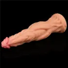 Reālistisks dubultā slāņa dildo ar piesūcekni – 24 cm (9.5″) – Rozā — Foto 9