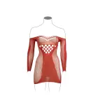 Tīkliņa minikleita ar garām piedurknēm – sarkana – One Size Foto 9