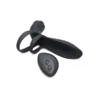 Silicone Vibrating Penis Sleeve with Remote Control – Black — Photo 6