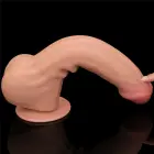 LoveToy King Sized Sliding Skin Dual Layer Dong – realistiškas dildo – TPE – kūno spalvos – 29,2 cm — Nuotrauka 10