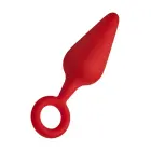 FORTO F-10 silikona anālais spraudnis Large Red ar izvelkamu gredzenu – 12.7 cm – Sarkans — Foto 3