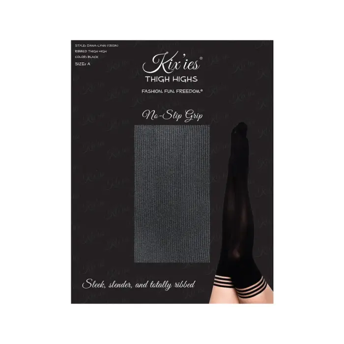 Kix'ies Dana Lynn Thigh High Stockings – Black