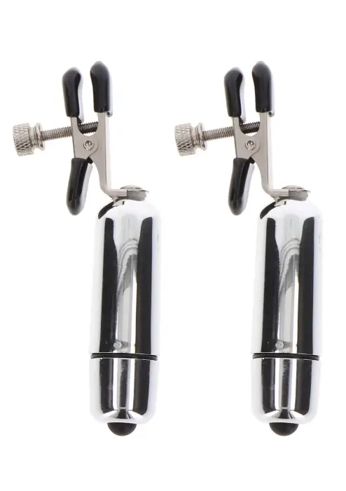 TABOOM Adjustable Vibrating Nipple Clamps – Silver